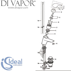 Ideal Standard Ceraplan Basin Mixer Single Lever Tap Spare Parts - IDL DV 191